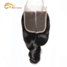 Бразильский свободная волна человеческих волос 8-20 дюймов 4x4 кружева закрытие /средняя часть Волосы remy застежка человеческих волос Htonicca