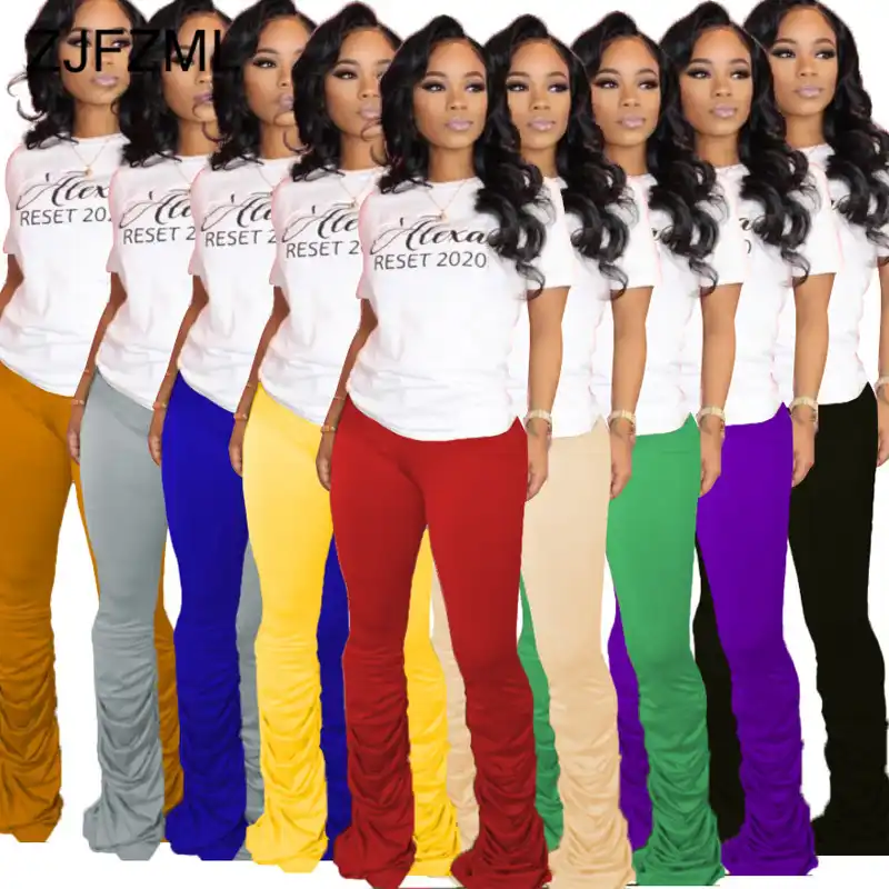 legging pants that flare at the bottom