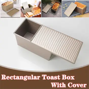 

Rectangular Loaf Pan Carbon Steel Non-stick Bellows with Cover Toast Box Mold Bread Mold Eco-Friendly Baking Tools for Cakes