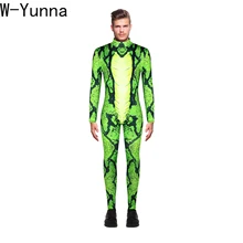 W-Yunna крокодил Жираф принт животных дизайн косплей костюмы для мужчин высокая стрейч полная длина облегающие комбинезоны вечерние Disfraz