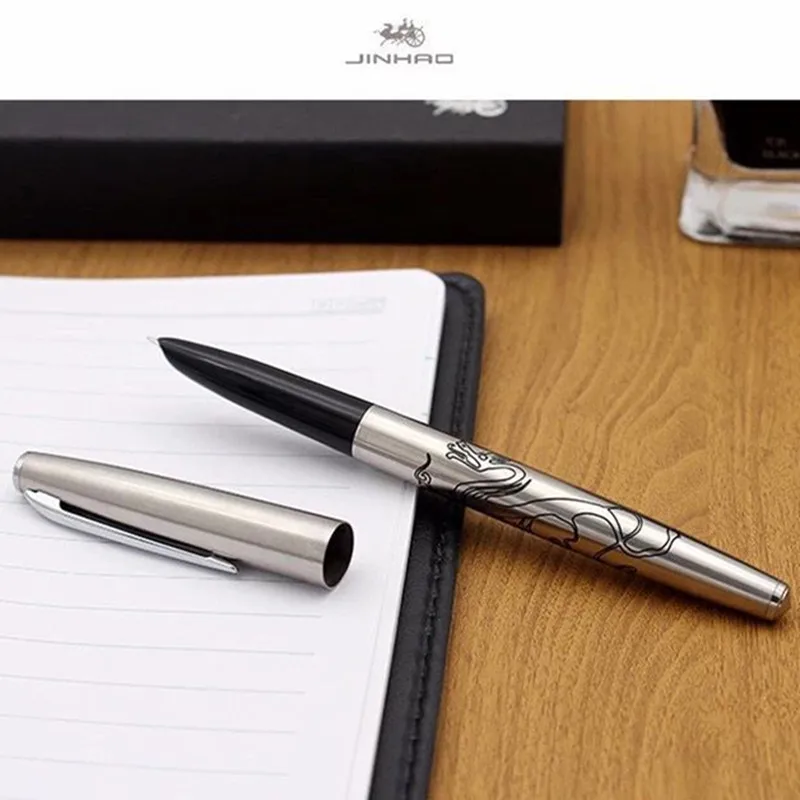 

Chinese dragon Fountain pen 0.38mm fine nib writing finance calligraphy Jinhao limited Stationery Office school supplies A6619D
