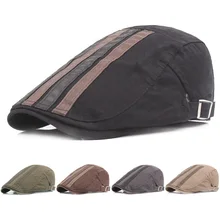 Мужская женская кепка s хлопок берет гольф водительская кепка регулируемая уличная полосатая кепка