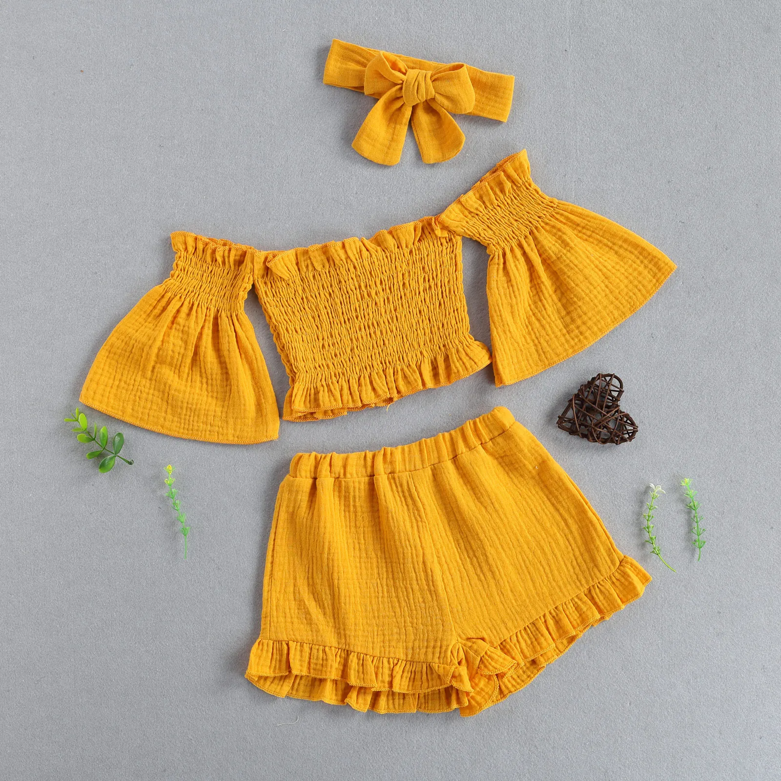 Baby Girl Off-Shoulder Outfit Set 5