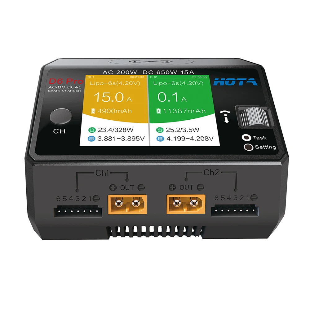 HOTA D6 Dual/Pro умное зарядное устройство AC200W DC650W 15A для lipo Liion NiMH батарея с iPhone samsung Беспроводная зарядка