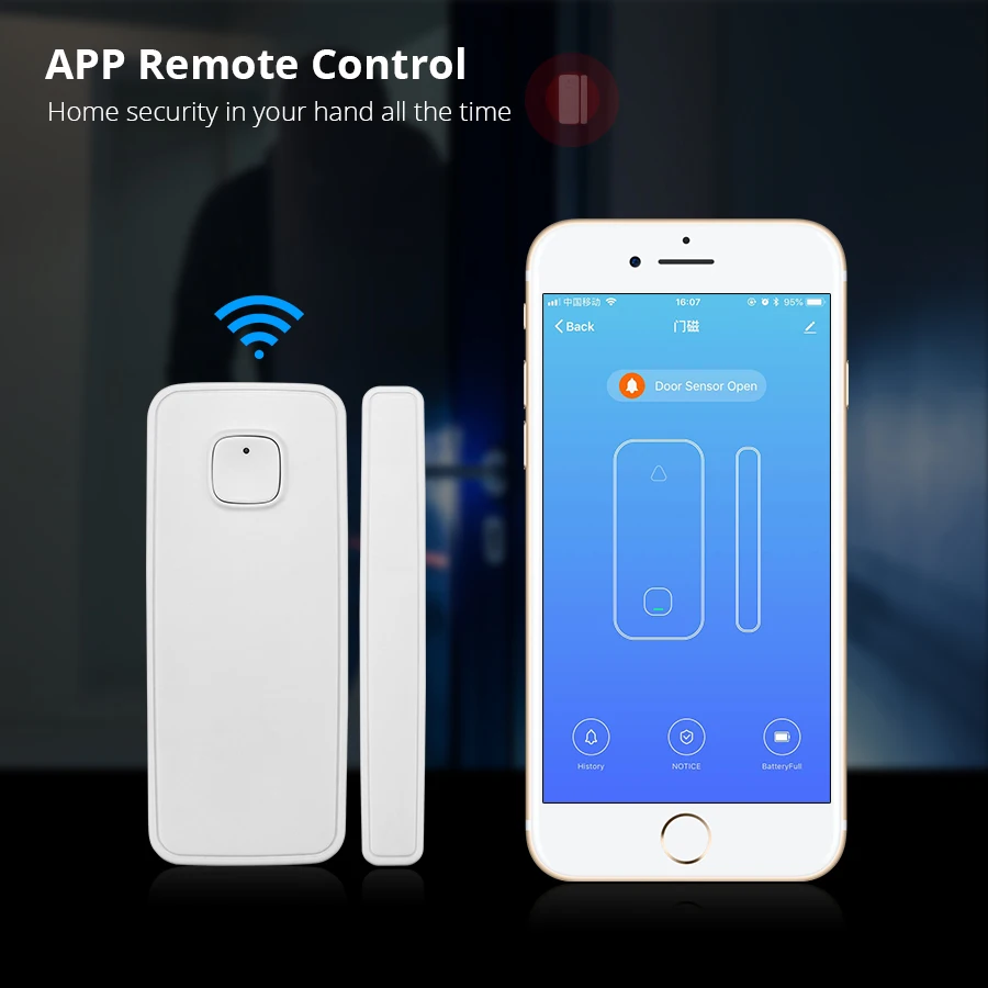 Details about   WIFI Wireless Smart Magnetic Door Window Sensor Detector Alarm For Google Home