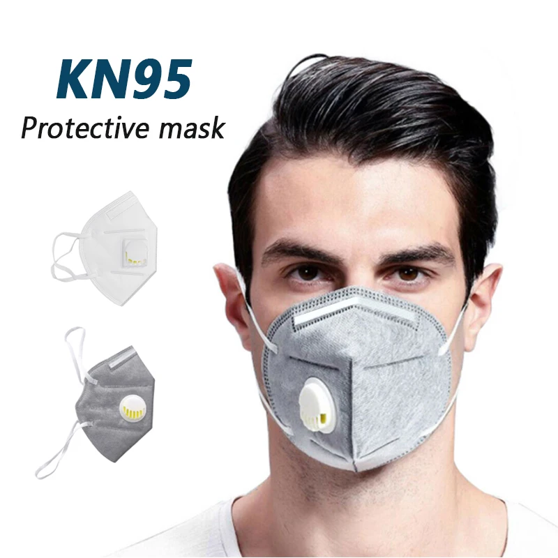 

10/20pcs Reusable KN95 Mask With Valved Face Mask 95% Filtration N95 Protection Face Mask Anti-fog Dust Face Masks ffp1 ffp2