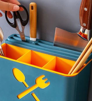 

New Wall-mounted Drain Chopstick Basket Rack Household Chopstick Holder Kitchen Tableware Spoon Storage Box X6X075277