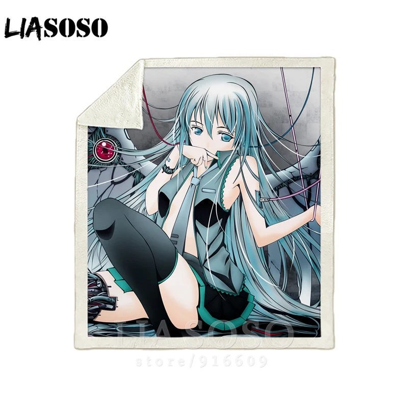15 Диван-кровать с рисунком офисное Вокалоид Hatsune Miku сексуальные Harajuku набивное одеяло-покрывало детское дорожное одеяло квилт для софы A23 - Цвет: 15