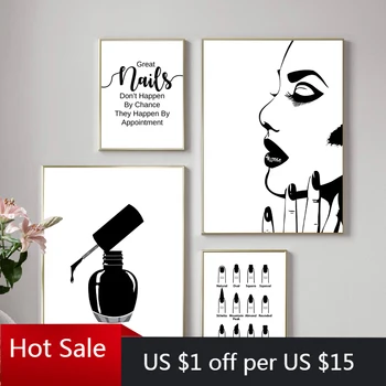 Online Nagel Salon Zitate Make-Up Wand Kunst Poster Und Drucke Nagel Tech Künstler Geschenk Mode Kunst Bild Leinwand Malerei Nagel Schönheit Decor