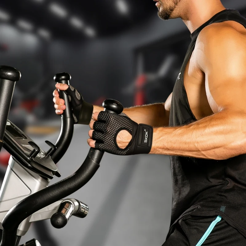 Перчатки с открытыми пальцами, дышащие перчатки для спортзала, гантели для тяжелой атлетики, бодибилдинга, противоскользящие Перчатки для фитнеса, тренировок, тренировок