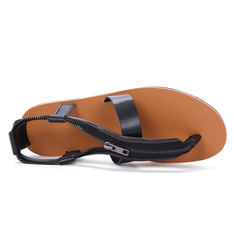 High Quality Men Sandals Leather England Style Male Beach Sandals Cow Leather Men Slippers Shoes