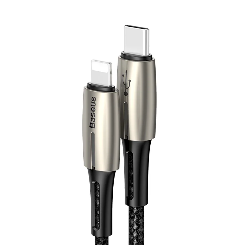 Baseus 18 Вт usb type C к usb-кабелю для iPhone XS Max XR X 8 Plus PD кабель для быстрой зарядки кабель для быстрой передачи данных кабель USB - Цвет: Black