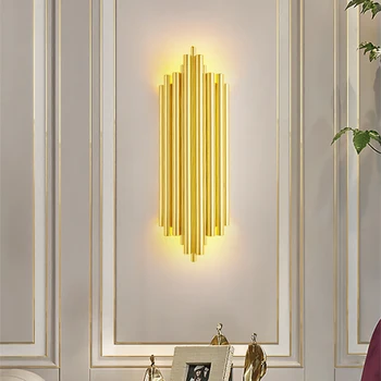 

Modern Plated Metal wall light sconce wall mounted luxury design for room decoration E14 LED bulb AC 90-260v customized lighting