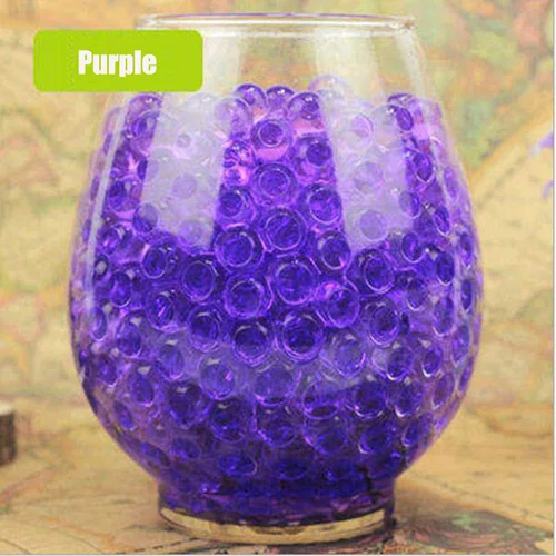 Purple Мягкие Кристальные бусинки в форме жемчуга для выращивания грязи, волшебные желейные шары для свадебного украшения, украшение для дома, растение, 100 шт - Цвет: Purple