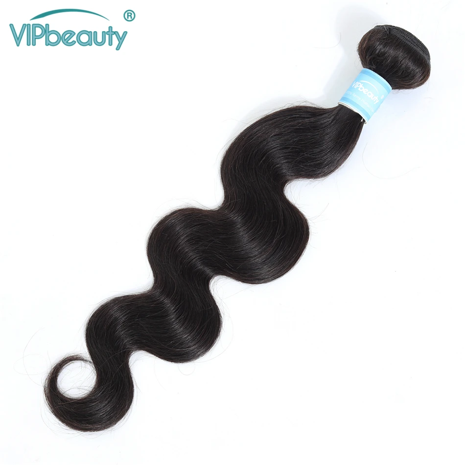 VIPBEAUTY Malaysian Hair 4 Body Wave Bundles with Closure Natural Color M Remy Human Hair Bundles with Closure 8-28 inch