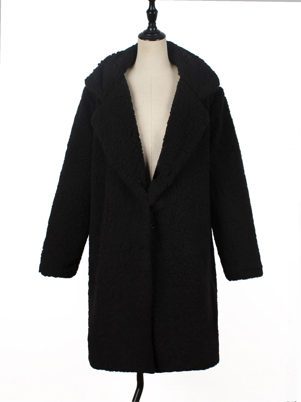 LOOZYKIT Женское пальто из искусственного меха плюшевое пальто куртка женская плюшевое меховое пальто с отворотами негабаритное зимнее длинное пальто плюшевая куртка - Цвет: Color 2