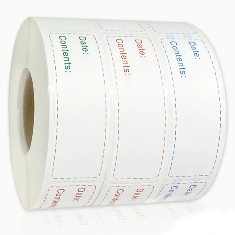 Etiquetas Adhesivas Para Cocina Y Congelador - 4 Rollos (125 Unidades C/u) | 7.5x2.5 Cm | Blancas, Resistentes Al Agua