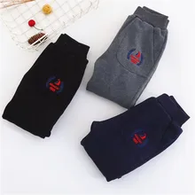 Осенне-зимние вельветовые штаны для мальчиков, повседневные спортивные штаны из чистого хлопка и бархата для детей ростом от 110 до 150 см