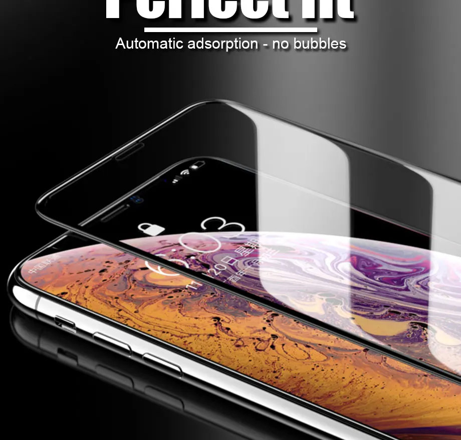 500D полное покрытие из закаленного стекла для iPhone 11 Pro Max стекло X XS Max XR Защитное стекло для экрана для iPhone 6 6s 7 8 Plus X пленка