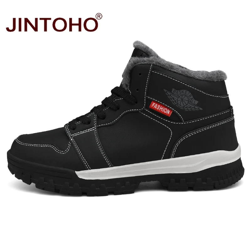 JINTOHO/мужские Ботильоны большого размера; модные зимние мужские ботинки; мужские кожаные ботинки; зимняя мужская обувь; зимняя обувь; ботинки для работы и безопасности