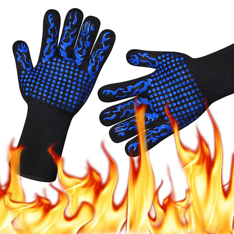 Силиконовые многофункциональные рукавицы для выпечки рукавица для Гриль-барбекю экстремальные термостойкие рукавицы для духовки кухня снаружи барбекю инструменты для гриля - Цвет: as shown