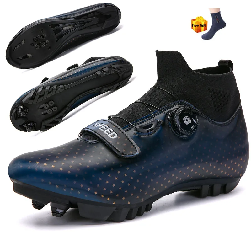 Мужская велосипедная обувь профессиональная уличная самоблокирующаяся для шоссейного велосипеда высокие