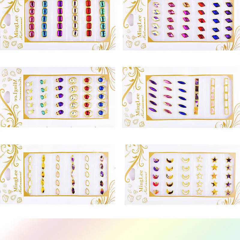 

30 pcs/set 3D Alloy Nail Art Sticker 6 Girds Japanese Metal Decal Nail Decorations DIY Design Manicuring Decorations