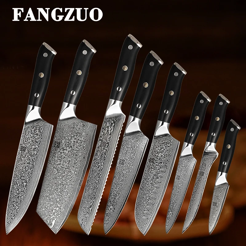 Набор японских кухонных ножей FANGZU 8 шт. 67 слоев vg10 дамасский нож из нержавеющей