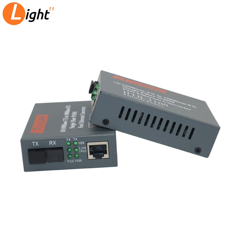 1 пара HTB-3100AB 20 км AB 10/100 Мбит/с волоконно-оптический медиа конвертер одиночный режим одиночное волокно SC Порты и разъёмы в 1310nm-TX, B 1550nm-TX