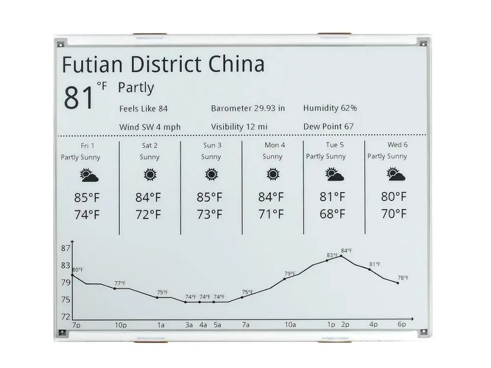 Waveshare 12 48inch E Ink raw display 1304 984 resolution black white dual color SPI interface 5