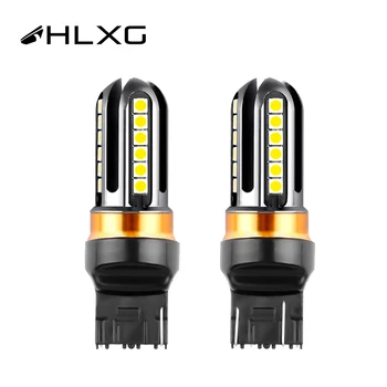 

HLXG 7440 W21W T20 LED Auto Tail Reading Doom Light 7443 W21/5W Car DRL Driving Lamp Turning Bulb 12V diode lamps for cars 1Pair