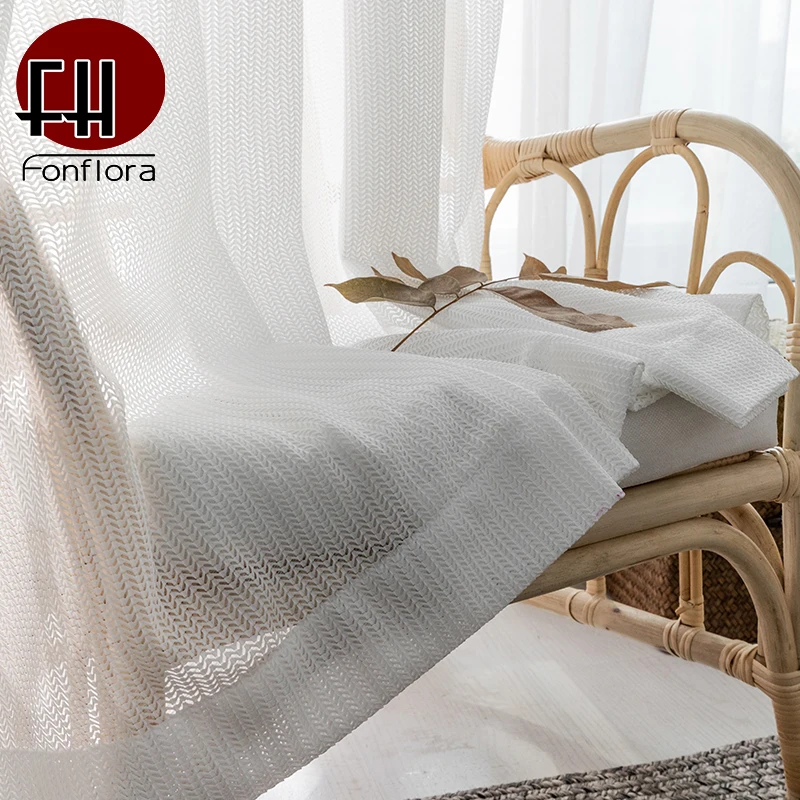 White Sheer Curtains for Living Room, Modern Solid Net Tulle Curtain for Bedroom Window, Ready-made Cortinas, Customized, Rideau 5