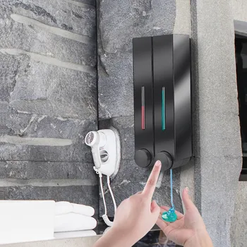 

Wall Mount Washing Lotion Soap Shampoo Hand Sanitizer Dispenser 420ML Two-Cup