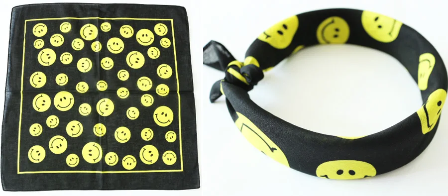 Peace Smiley Printing Cotton Bandana Men Hiphop Headscarves Sports Cycling Mask Headband wool scarf mens