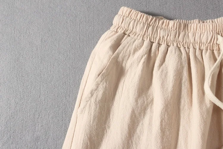 Cotton Linen Pants Men Japan Style Large Size