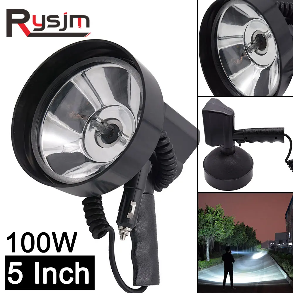 

12V 100W 5inch Car Xenon Hunting Lamp Handheld Spotlight Emergency Light for Outdoor Searchlight Camping Hunting Fishing Boating