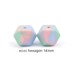 LOFCA Premium Silicone Beads - Hexagon Design for Jewelry Crafting and Accessories, 10PCS (Tie dye)