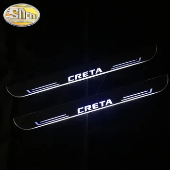 

2PCS Acrylic Dynamic LED Door Sill Car Scuff Plate Pedal Threshold Pathway Welcome Light For Hyundai Creta IX25 2014 - 2020