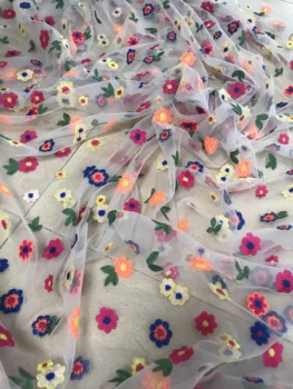 

embroiderd lace fabric CiCi-20.9802 with sequins beautiful Nigerian sequins lace fabric for party dress