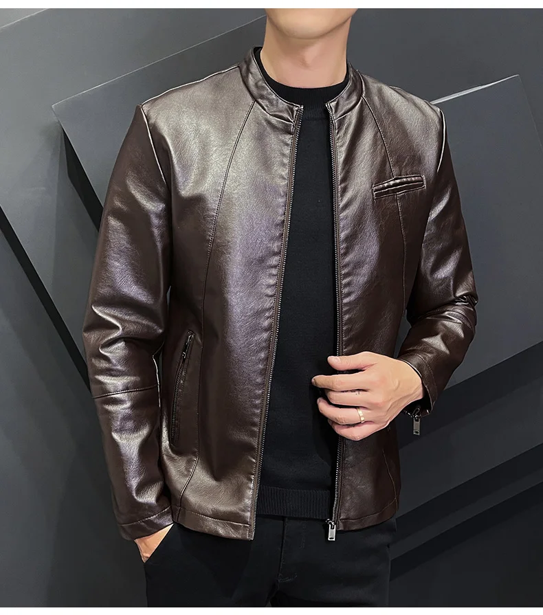 Myazhou 2021 Spring Men's High Quality Leather Jackets Stylish 