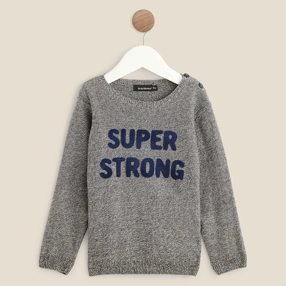 Свитер «Super strong» серый In Extenso