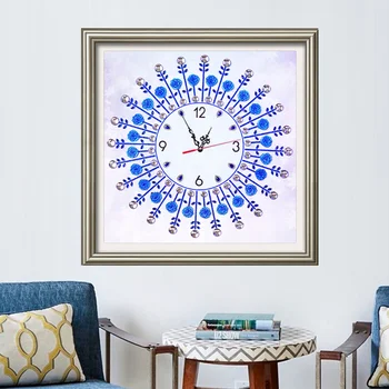 

2019 New Special Shape Diamond Painting Mandala Living Room Wall Clock 3D DIY Cross Stitch Crystal Diamond Embroidery Crafts