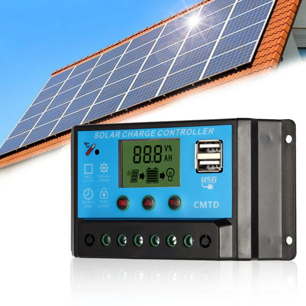 

Hot 12.6V LCD Solar Charge Controller PWM Charging Regulator for Solar Battery Panel Lithium Battery Lamp Overload Protection