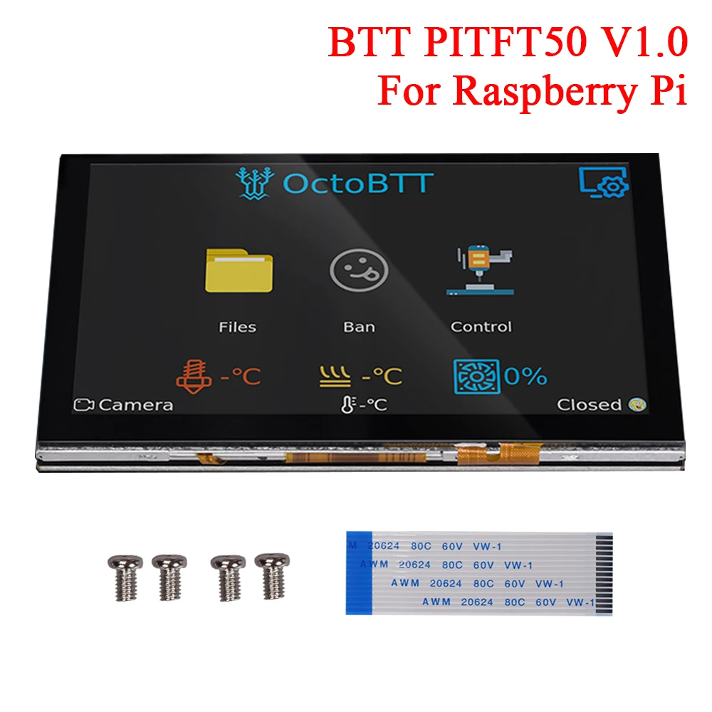 BIGTREETECH BTT PITFT50 V1.0 сенсорный экран 5 дюймов ЖК дисплей Octoprint OctoPTT DSI для Raspberry Pi 4/3 3B +/2B