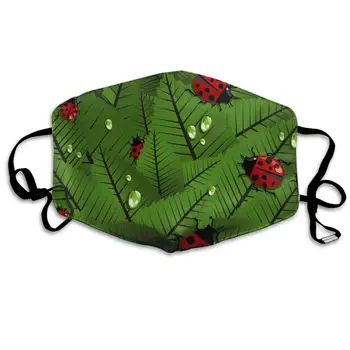 

Mouth Mask Leaves and Ladybugs Print Masks - Breathable Adjustable Windproof Mouth-Muffle, Camping Running for Women and Men