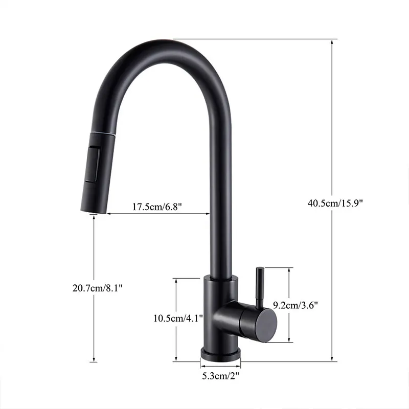 Pull Out Kitchen Faucet Spray Stream Mode Nozzle 360 Swivel Hot Cold Mixer Sink Taps Deck Mount For Kitchen stone kitchen sink