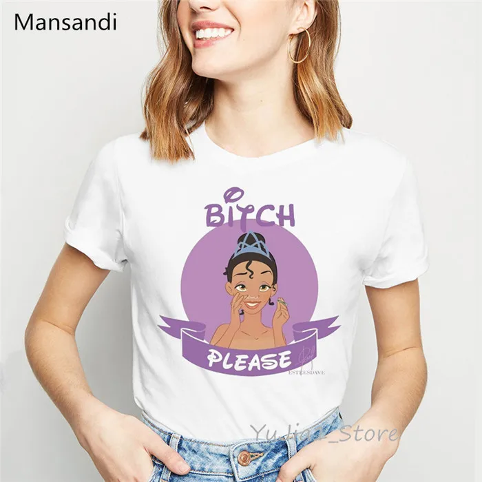 Забавные футболки, футболка с принтом «Принцесса есть банан», женские футболки с графическим принтом, harajuku ulzzang, футболка с пародии, модная футболка, топы - Цвет: Y728114
