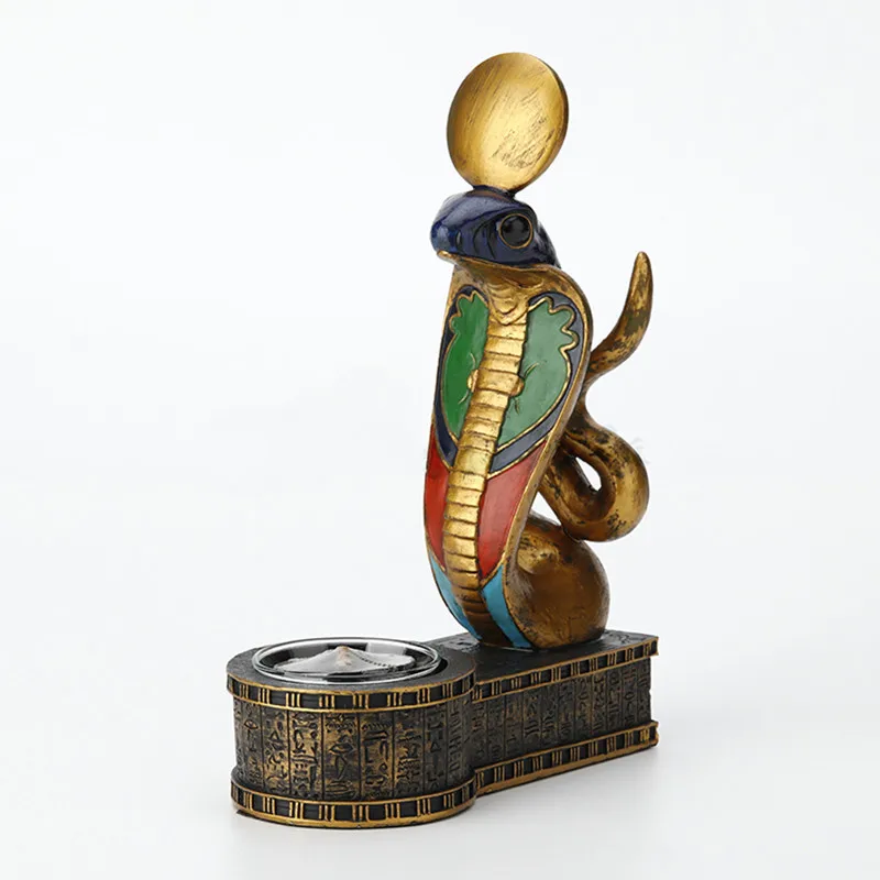

Creative Ancient Egypt Nordic Cobra Candlestick Resin Art&Craft Home Living Room Office Desktop Ornament Statue Decoration M3859