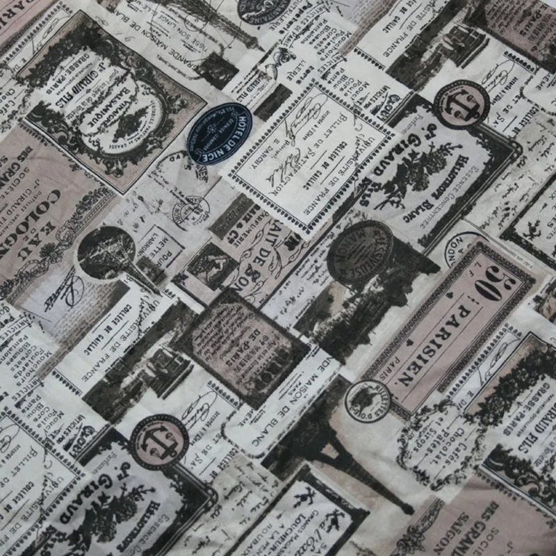 Полметра Ретро газетный принт хлопок ткань для ручной работы сделай сам лоскутный материал хлопок T1025