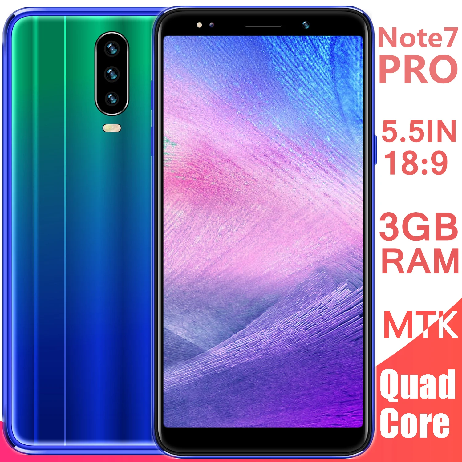 

Original Note7 pro Mobile Phone 5.5Inch 3GB RAM 32GB ROM 8MP Camera Smartphones Android unlocked CellPhones